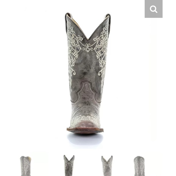 Corral distressed brown embroidered boots 👢 snip toe - Picture 3 of 14